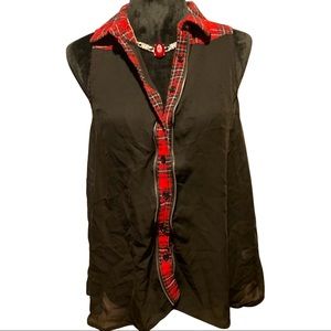 Donating soon! XL sheer plaid blouse SEXY!